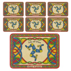 MANX CELTIC LEGS - 6 OF PLATE MATS IN SET MG 876