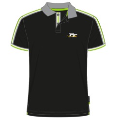 BLACK /GREEN STRIPE POLO - 20AP9