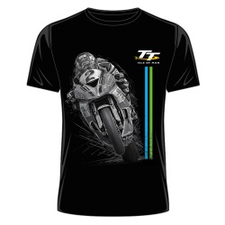 BIKE2 - STRIPE -  TT BLACK T-SHIRT 20ATS7B