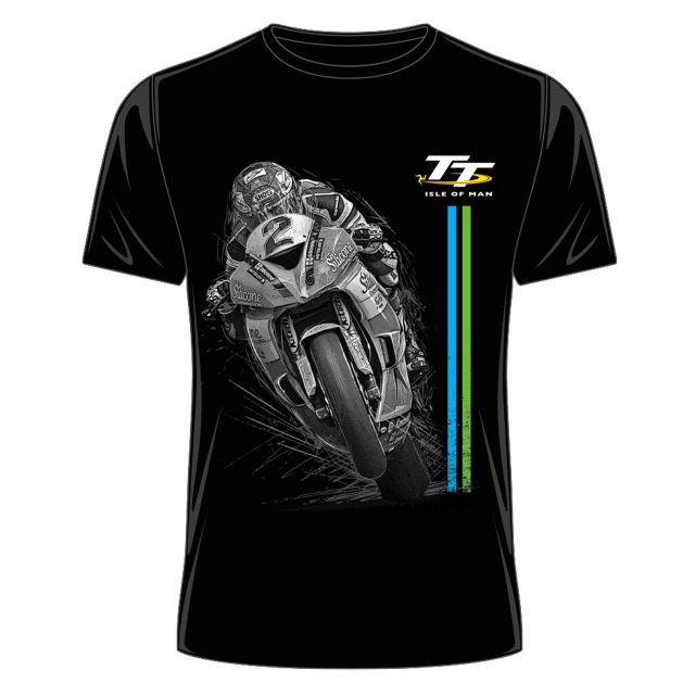 BIKE2 - STRIPE -  TT BLACK T-SHIRT 20ATS7B
