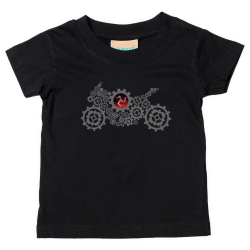 GEARS - PRINTED BLACK BABY T-SHIRT MBT 1110