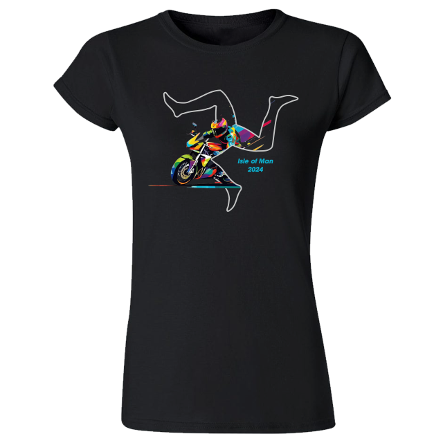 2024 RAINBOW BIKE - BLACK LADIES T-SHIRT MLT 500