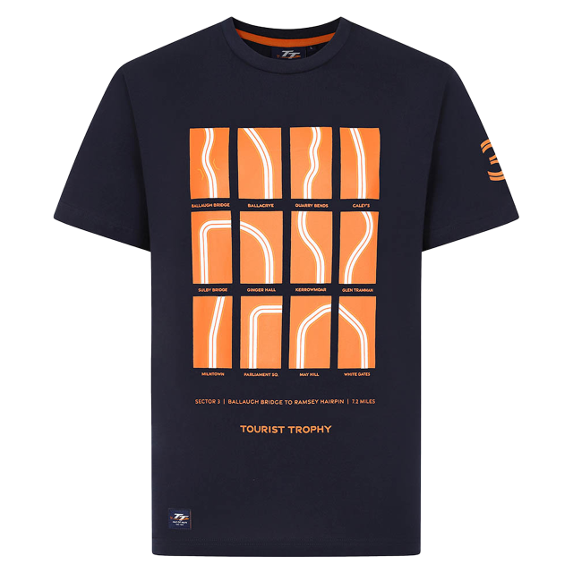 TT SECTOR3 CORNERS -NAVY  T-SHIRT -065N