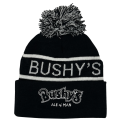 BUSHYS BLACK BOBBLE HAT HBO 50