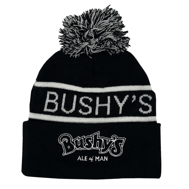 BUSHYS BLACK BOBBLE HAT HBO 50