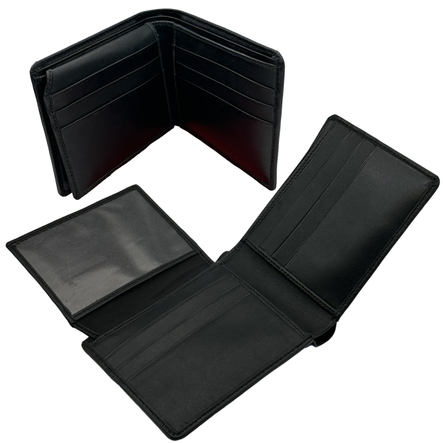 BLACK LEATHER  WALLET WITH CHAIN MG 931