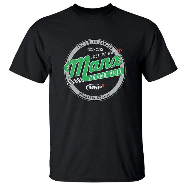 2025 - MANX GRAND PRIX-BLACK T-SHIRT 25MGP-BT