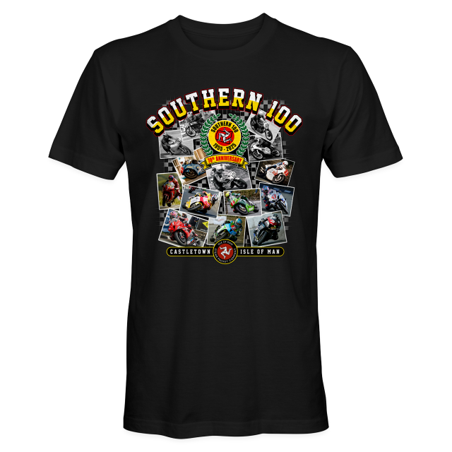 SOUTHERN 100 - 70TH ANNIVERSARY - BLACK T-SHIRT S100-70TH-B