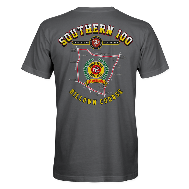 SOUTHERN 100 - 70TH ANNIVERSARY - CHARCOAL T-SHIRT S100-70TH-C