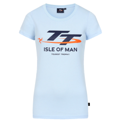 263L L/BLUE - TT LOGO  LADIES  FITTED T-SHIRT 