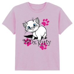 MANX KITTY-L/PINK KIDS TEE 25KTS22
