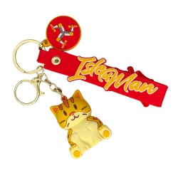 RUBBER KEYRING - ISLE OF MAN,LEGS, CAT  MG 303