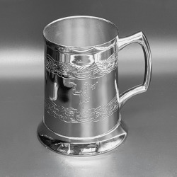 MANX ENGRAVED - STAINLESS STEEL PINT  MG 606 