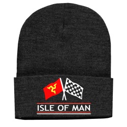 MANX CROSSED FLAGS DARK CHARCOAL BEANIE MG 344