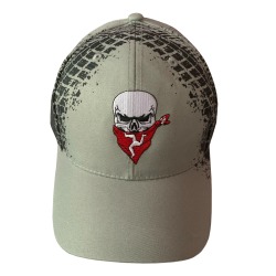 MANX- SKULL BANDANA GREY BASEBALL CAP MG 345