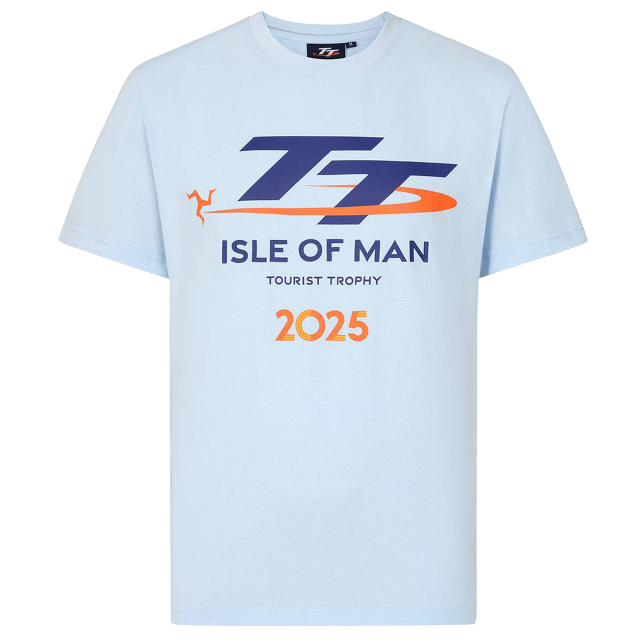 LIGHT BLUE LOGO GRAPHIC DATED TEE - 473 LB