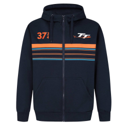 NAVY FULL ZIP STRIPE HOODIE 493H N