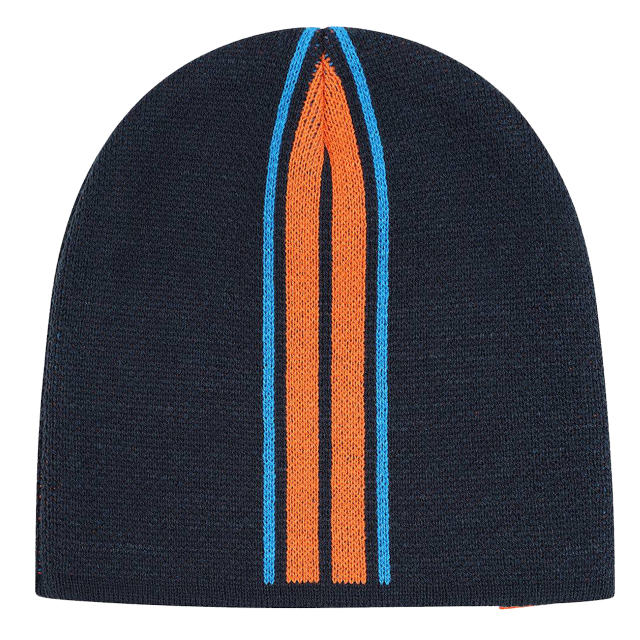NAVY STRIPE TT LOGO BEANIE 534