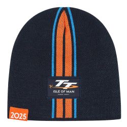 NAVY STRIPE TT LOGO BEANIE 534