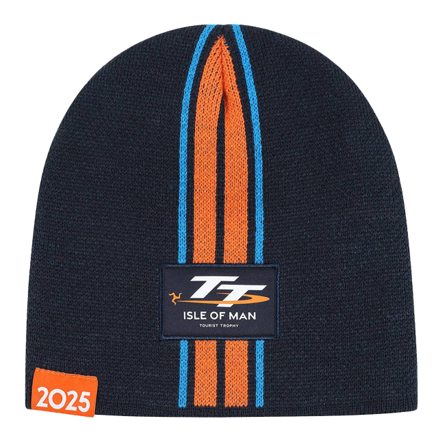 NAVY STRIPE TT LOGO BEANIE 534
