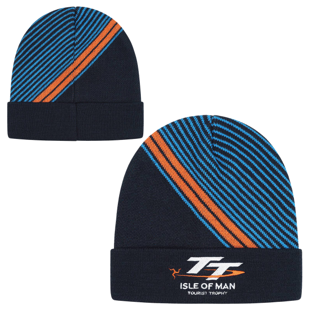NAVY / DIA STRIPE BEANIE - 537