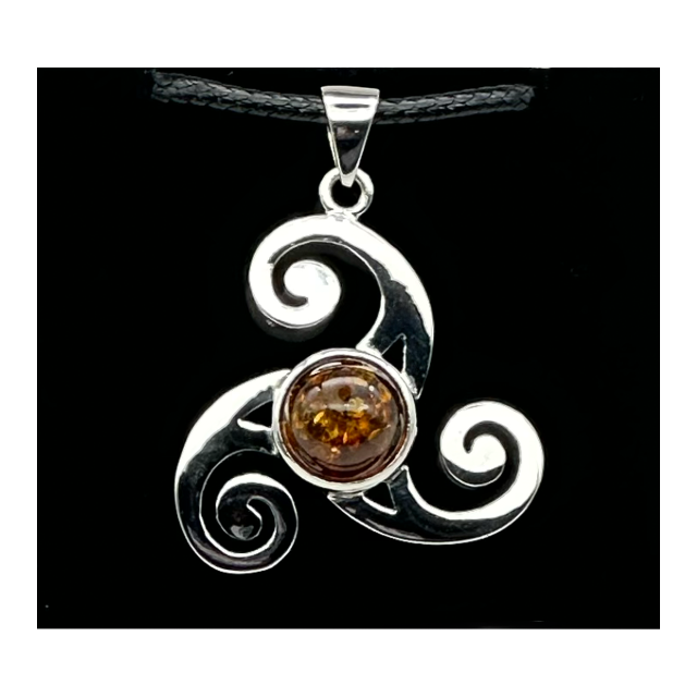 Baltic Amber Triskele Pendant JSS 28