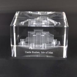 CRYSTAL BLOCK - Castle Rushen glass crystal block MG 294