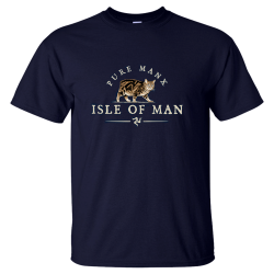 PURE MANX CAT - NAVY  T-SHIRT 25IOM33
