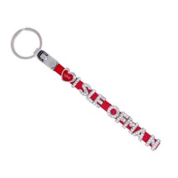 KEYRING - Deluxe diamante stone Text - Isle of Man MG 338