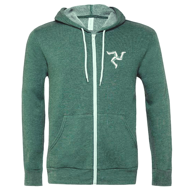 Heather Forest  Full Zip 3 legs Hoodie  MEZH 430