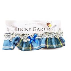 TARTAN - Brides Gift - Manx Tartan and lace Garter  MG 293