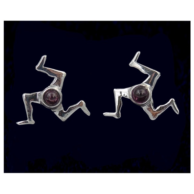 SILVER - CLARET STUD EARRINGS  JSS 15