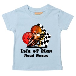 Isle of Man ROAD RACES BIKE - BABY BLUE T-SHIRT MBT 1565