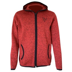 RED/BLACK FLECK FLEECE HOODED JACKET MEFJ 1405