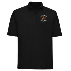 Quality Black Manx Polo-shirt - 3 legs logo MEP 200