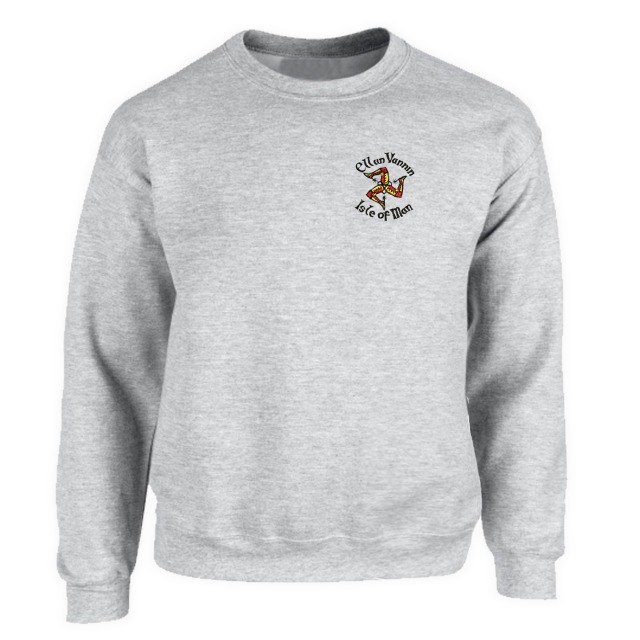 Oxford Light Grey Crew-neck 3 legs Manx Sweatshirt MES 445