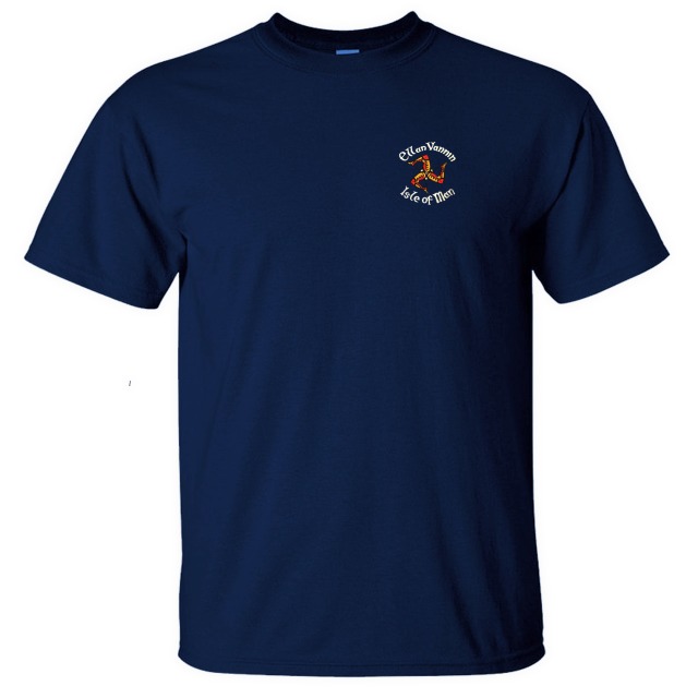 Navy Blue Crew-neck 3 legs Manx T-Shirt   MET 155