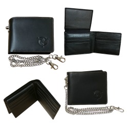 REAL LEATHER BLACK - CHAIN WALLET MG 700