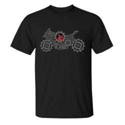 KIDS 3 LEGS -GEARS - BLACK T-SHIRT MKT 1295