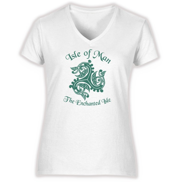 White/Screen-Enchanted/V-Neck/Ladies T-Shirt MLPT 1055