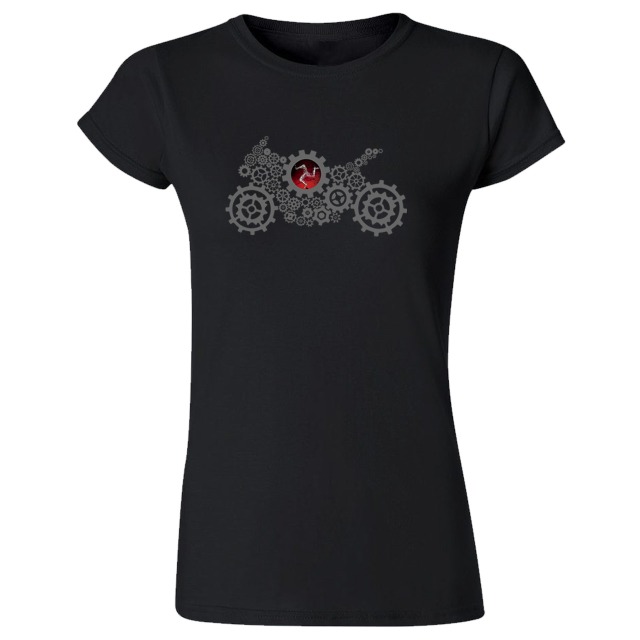 3LEGS -GEARS - LADIES BLACK T-SHIRT MLPT 1290