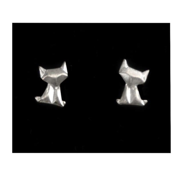 SILVER MANX CAT EARRINGS SMA 03