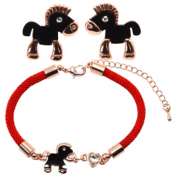 X-MAS SET HORSE EARRINGS/BRACELET SMA 05