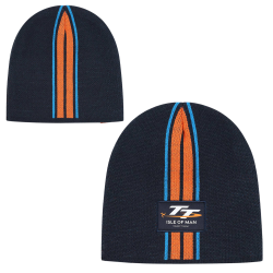 NAVY STRIPE TT LOGO BEANIE 534