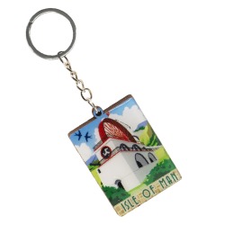 Laxey Wheel  Wood KEYRING  MG 339