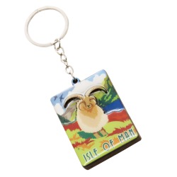 Manx Loaghtan Sheep Wood KEYRING  MG 336