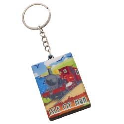 Steam Train Wood KEYRING  MG 335